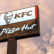 Outdoor sign for a combination KFC and Pizza Hut